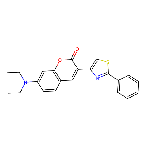 7-(diethylamino)-3-(2-phenyl-1,3-thiazol-4-yl)-2H-chromen-2-one structure