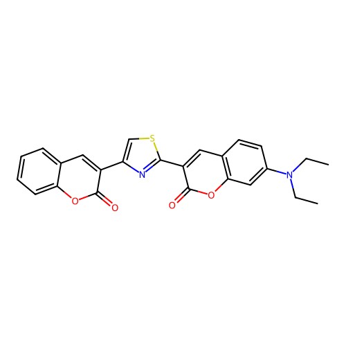 7-(diethylamino)-3-[4-(2-oxo-2H-chromen-3-yl)-1,3-thiazol-2-yl]-2H-chromen-2-one structure