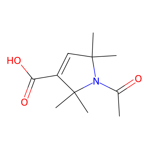 1-Acetyl-2,2,5,5-tetramethyl-3-pyrroline-3-carboxylic acid structure