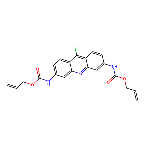Diallyl (9-chloroacridine-3,6-diyl)dicarbamate structure