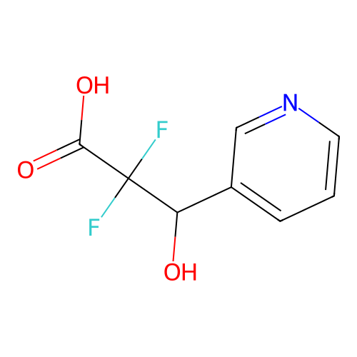 2,2-Difluoro-3-hydroxy-(3-pyridyl)propionic acid structure