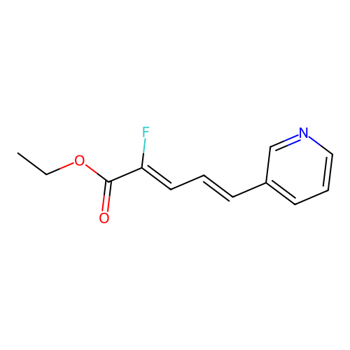 Ethyl 2-fluoro-5-pyridin-3-ylpenta-2,4-dienoate structure
