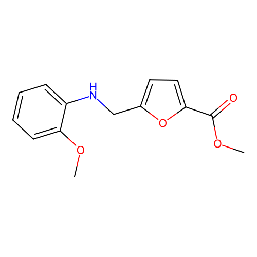 Methyl 5-{[(2-methoxyphenyl)amino]methyl}-2-furoate structure