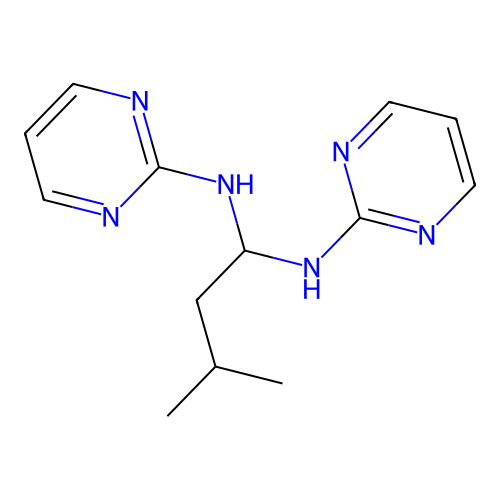 3-methyl-N,N'-di(pyrimidin-2-yl)butane-1,1-diamine structure