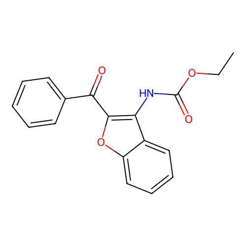 Carbamic acid, (2-benzoyl-3-benzofuranyl)-, ethyl ester structure