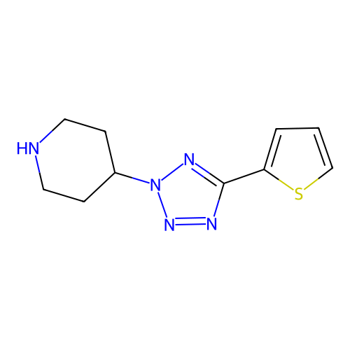 4-[5-(thiophen-2-yl)-2H-tetrazol-2-yl]piperidine structure
