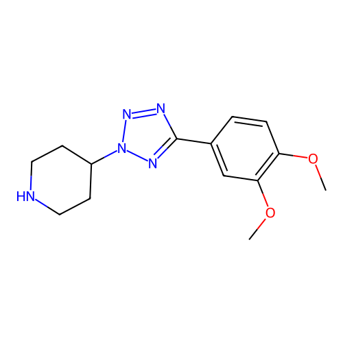 4-(5-(3,4-Dimethoxyphenyl)-2H-tetrazol-2-yl)piperidine structure