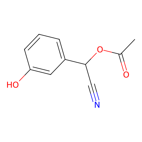 (3-Hydroxymandelonitrile)acetate structure