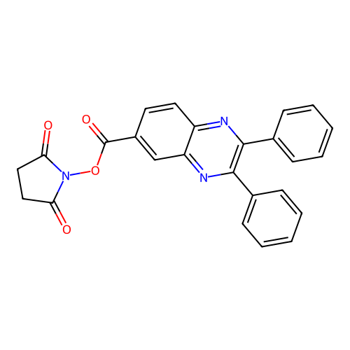 N-Hydroxysuccinimidyl-2,3-diphenylquinoxaline-6-carboxylate structure