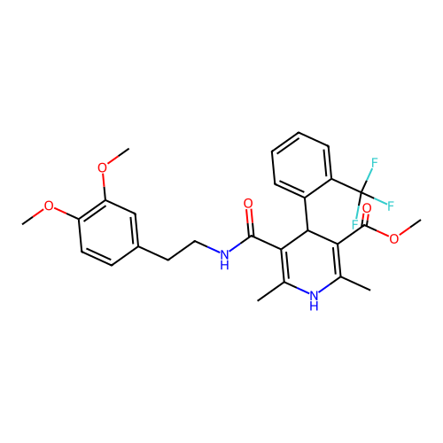 Methyl 1,4-Dihydro-2,6-dimethyl-4-(2'-trifluoromethyl)phenyl-pyridine-3-carboxylate-5-(3,4-dimethoxyphenyl)ethyl Carboxamide structure