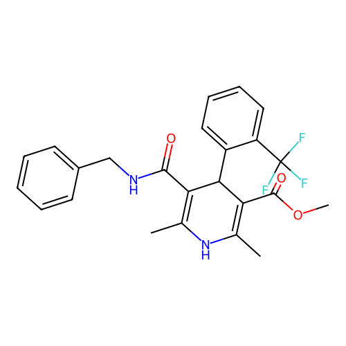 Methyl 1,4-Dihydro-2,6-dimethyl-4-(2'-trifluoromethyl)phenyl-pyridine-5-carboxylate-3-phenylmethyl Carboxamide structure