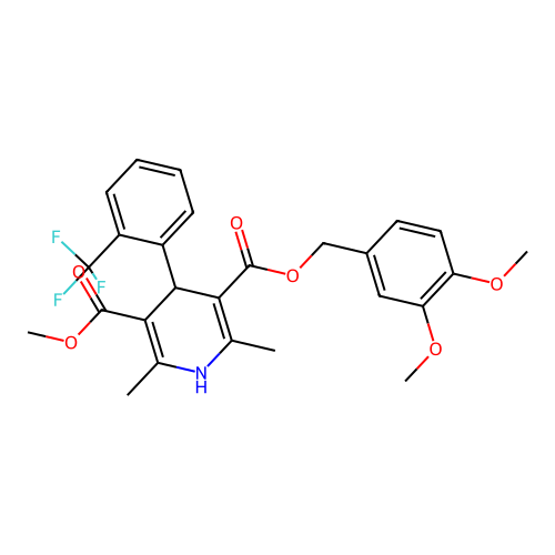 5-Methyl 3-(3',4'-Dimethoxybenzyl)-1,4-Dihydro-2,6-dimethyl-5-(2'-trifluoromethyl)phenyl-3,5-pyridinedicarboxylate structure