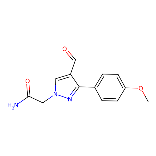 2-[4-Formyl-3-(4-methoxyphenyl)pyrazolyl]acetamide structure