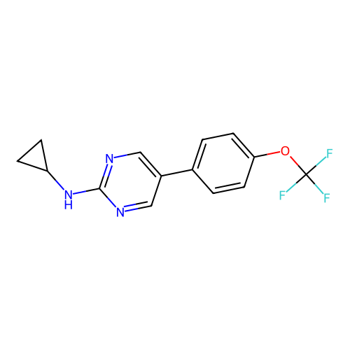 N-cyclopropyl-5-[4-(trifluoromethoxy)phenyl]pyrimidin-2-amine structure