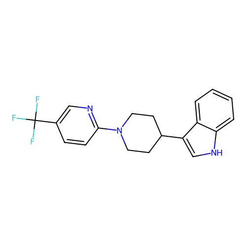 3-[1-[5-(Trifluoromethyl)-2-pyridinyl]-4-piperidinyl]-1H-indole structure