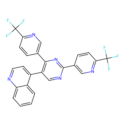 4-[2,4-Bis[6-(trifluoromethyl)pyridin-3-yl]pyrimidin-5-yl]quinoline structure