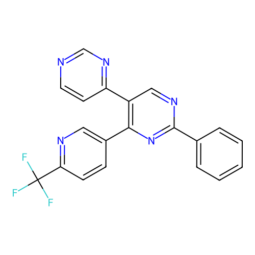 2-Phenyl-5-pyrimidin-4-yl-4-[6-(trifluoromethyl)-3-pyridinyl]pyrimidine structure