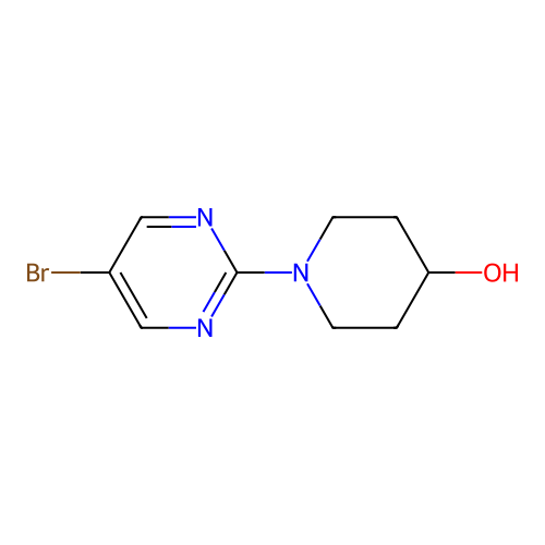 1-(5-Bromopyrimidin-2-yl)piperidin-4-ol structure