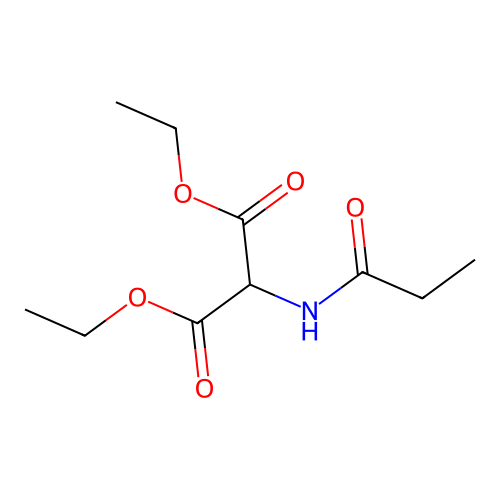 Diethyl propanamidopropanedioate structure