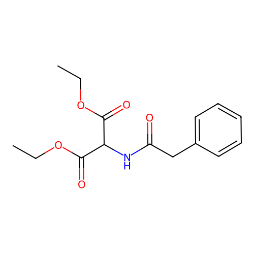 Diethyl (2-phenylacetamido)propanedioate structure