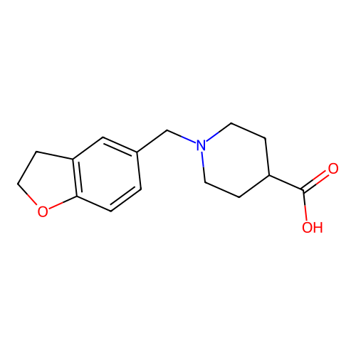 1-((2,3-Dihydrobenzofuran-5-YL)methyl)piperidine-4-carboxylic acid structure