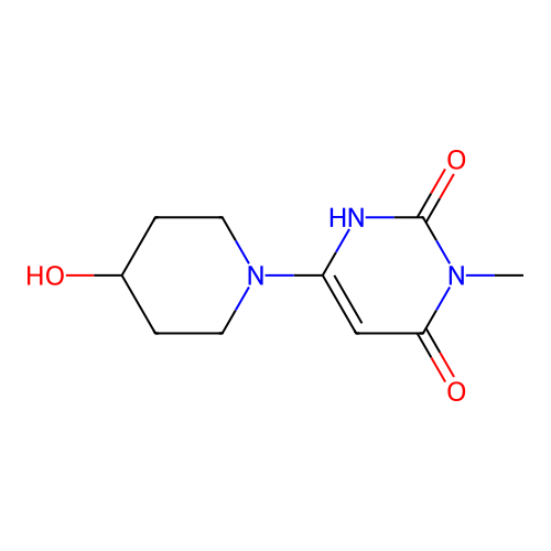 6-(4-hydroxypiperidin-1-yl)-3-methylpyrimidine-2,4(1H,3H)-dione structure