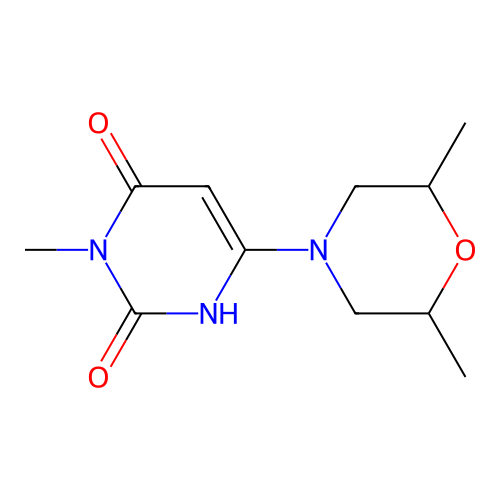 6-(2,6-dimethylmorpholin-4-yl)-3-methyl-1H-pyrimidine-2,4-dione structure