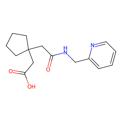 1-[2-Oxo-2-[(2-pyridinylmethyl)amino]ethyl]cyclopentaneacetic acid structure