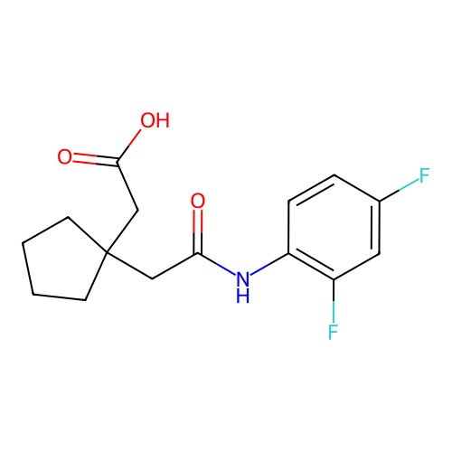 1-[2-[(2,4-Difluorophenyl)amino]-2-oxoethyl]cyclopentaneacetic acid structure