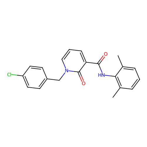 1-[(4-chlorophenyl)methyl]-N-(2,6-dimethylphenyl)-2-oxopyridine-3-carboxamide structure