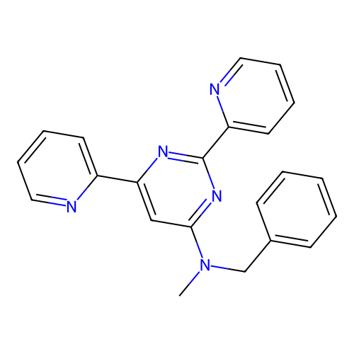 N-Methyl-N-(phenylmethyl)-2,6-di-2-pyridinyl-4-pyrimidinamine structure