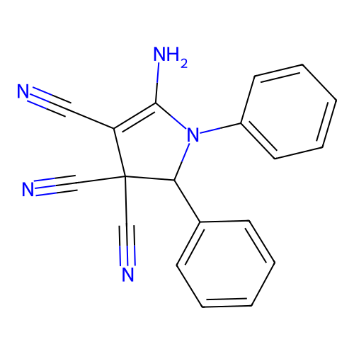 5-Amino-1,2-diphenyl-1,2-dihydro-3H-pyrrole-3,3,4-tricarbonitrile structure