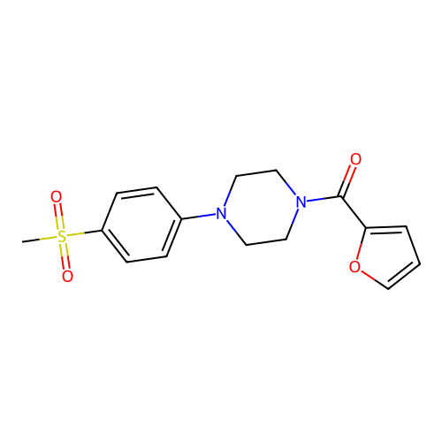 1-(Furan-2-carbonyl)-4-(4-methanesulfonylphenyl)piperazine structure