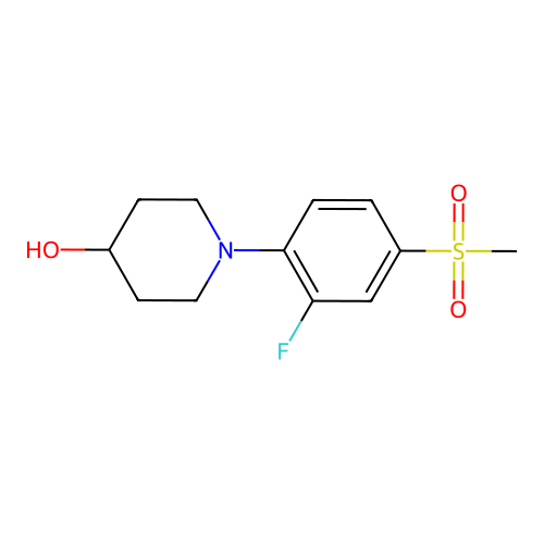 1-(2-Fluoro-4-methanesulfonyl-phenyl)-piperidin-4-ol structure