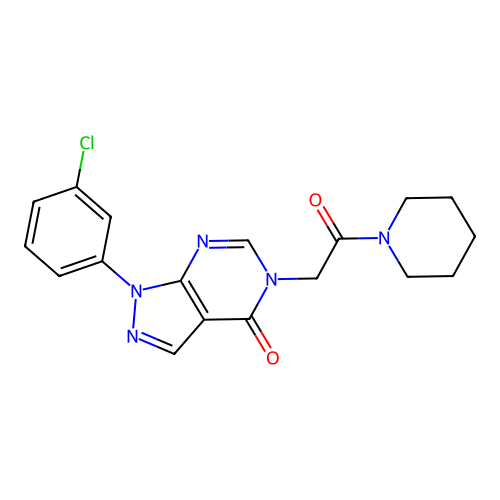 1-(3-Chlorophenyl)-5-(2-oxo-2-piperidin-1-ylethyl)pyrazolo[3,4-d]pyrimidin-4-one structure