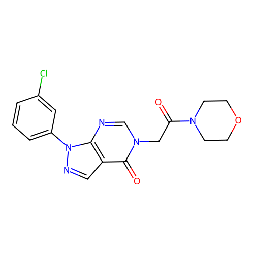 1-(3-Chlorophenyl)-5-(2-morpholin-4-yl-2-oxoethyl)pyrazolo[3,4-d]pyrimidin-4-one structure