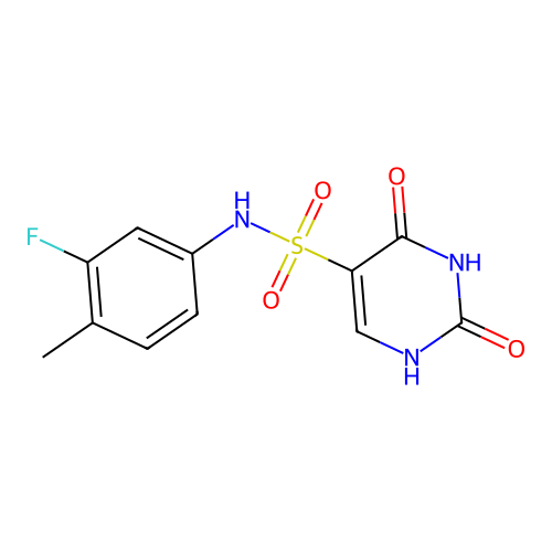 N-(3-fluoro-4-methylphenyl)-2,4-dioxo-1,2,3,4-tetrahydropyrimidine-5-sulfonamide structure