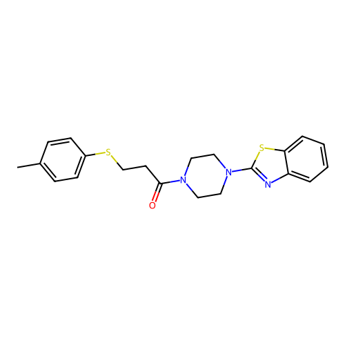 1-[4-(1,3-benzothiazol-2-yl)piperazin-1-yl]-3-[(4-methylphenyl)sulfanyl]propan-1-one structure