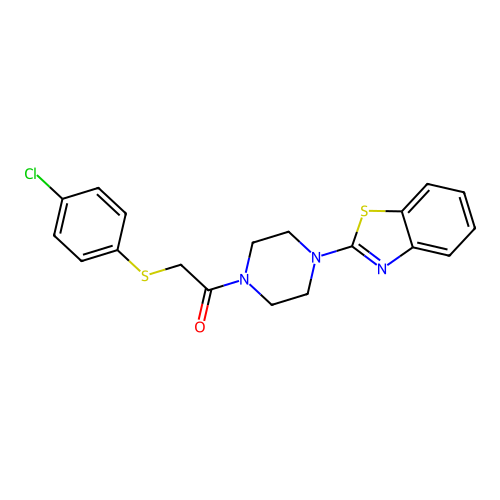 1-[4-(1,3-Benzothiazol-2-yl)piperazin-1-yl]-2-(4-chlorophenyl)sulfanylethanone structure