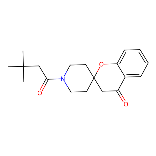 1'-(3,3-Dimethylbutanoyl)-3,4-dihydrospiro[1-benzopyran-2,4'-piperidine]-4-one structure