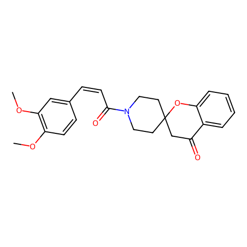 (Z)-1'-(3-(3,4-dimethoxyphenyl)acryloyl)spiro[chroman-2,4'-piperidin]-4-one structure