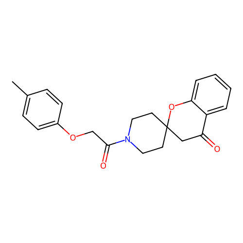 1'-[2-(4-methylphenoxy)acetyl]spiro[3H-chromene-2,4'-piperidine]-4-one structure
