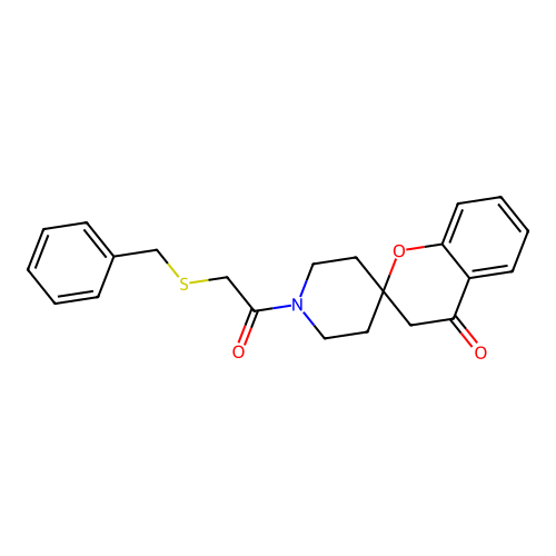 1'-(2-(Benzylthio)acetyl)spiro[chroman-2,4'-piperidin]-4-one structure
