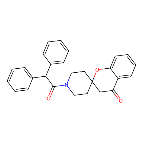 1'-(2,2-Diphenylacetyl)-3,4-dihydrospiro[1-benzopyran-2,4'-piperidine]-4-one structure