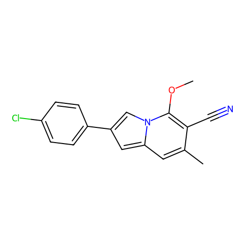 2-(4-Chlorophenyl)-5-methoxy-7-methyl-6-indolizinecarbonitrile structure