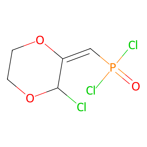 Phosphonic dichloride, [(3-chloro-1,4-dioxan-2-ylidene)methyl]- structure