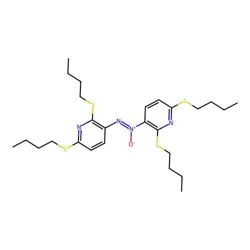 3-{(Z)-[2,6-Bis(butylsulfanyl)pyridin-3-yl]-NNO-azoxy}-2,6-bis(butylsulfanyl)pyridine structure