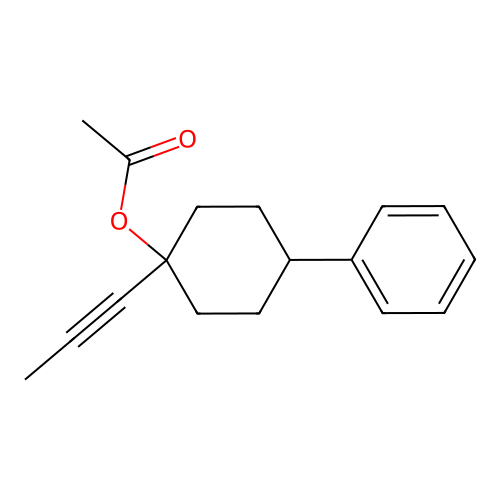 4-Phenyl-1-(1-propynyl)cyclohexyl acetate structure