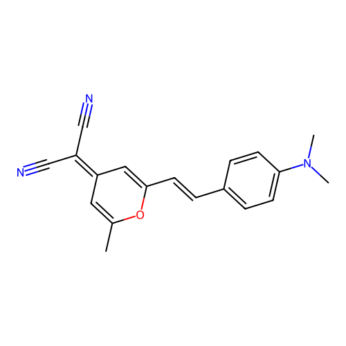 4-(dicyanomethylene)-2-methyl-6-(4-(dimethylamino)styryl)-4H-pyran structure