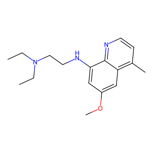Diethyl(2-((6-methoxy-4-methyl(8-quinolyl))amino)ethyl)amine structure